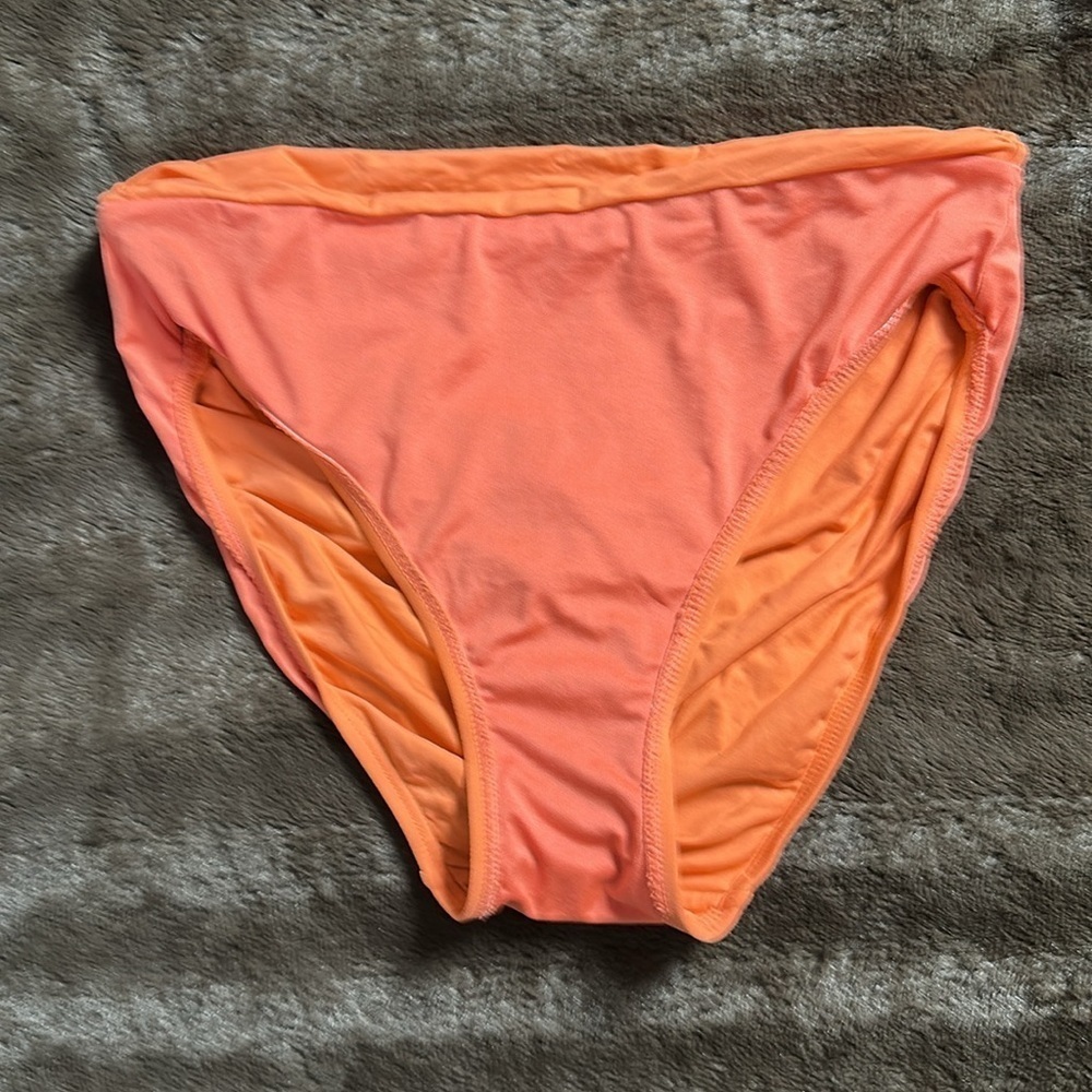 CARMEN MARC VALVO Ruffle Bandeau Bikini Set Sun Coral Sz Med - Picture 8 of 10